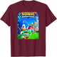 Sonic The Hedgehog, Sonic Superstars - Cover Art T-Shirt - T-Shirt | Maroon