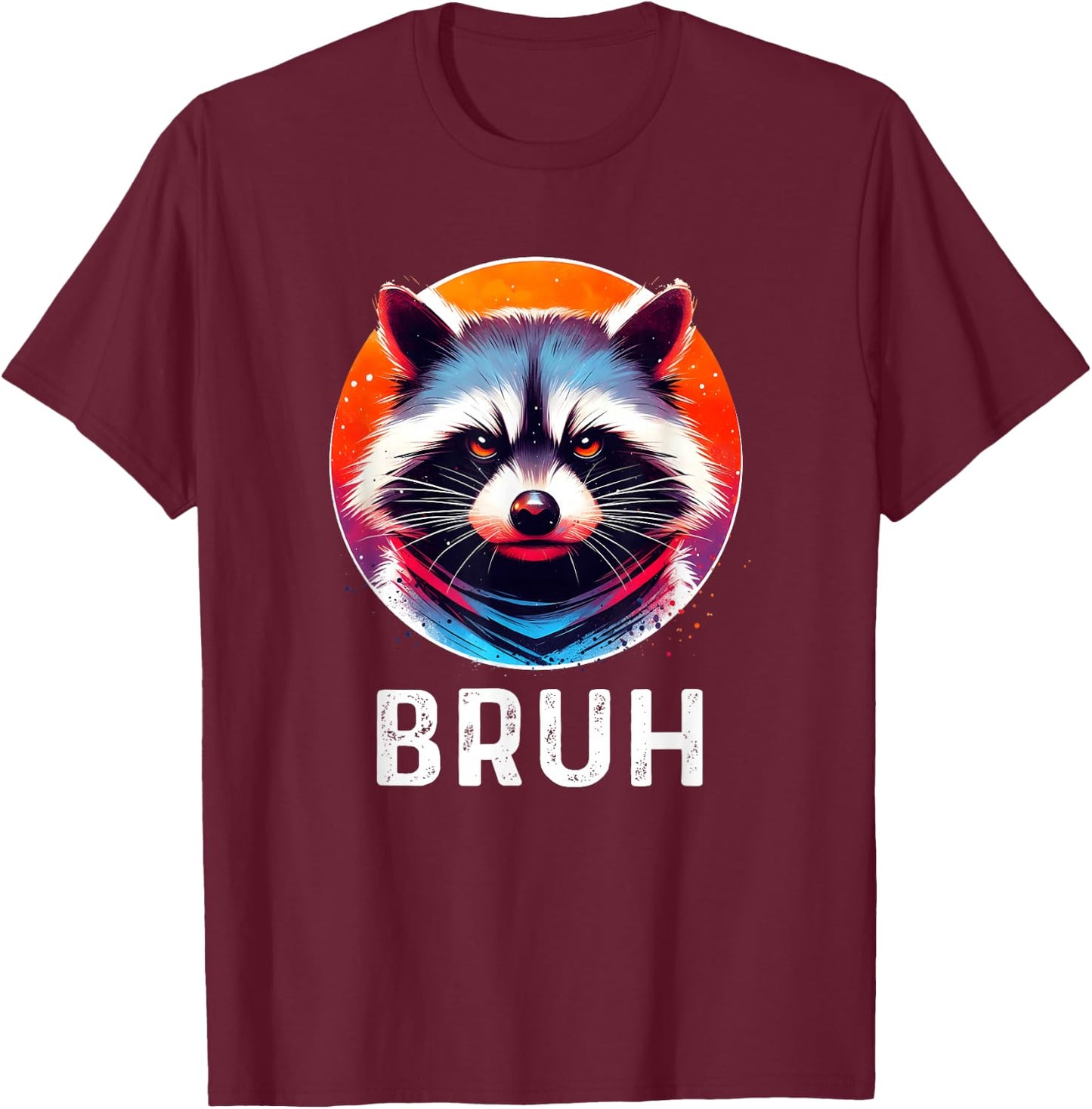 Bruh Raccoon Shirt Funny Slang Trash Panda Meme Boys Graphic T-Shirt - T-Shirt | Maroon