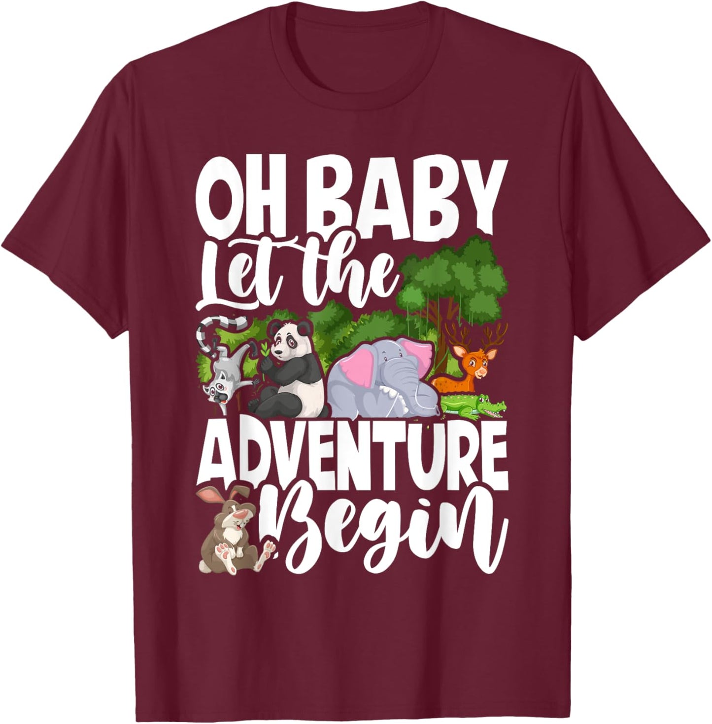 Spring Woodland Baby Shower Animal Theme Matching Neutral T-Shirt - T-Shirt | Maroon