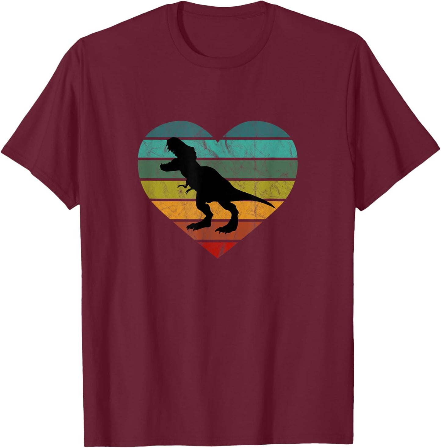 Tyrannosaurus Herz Dino Kinder Saurier Dinosaurier T-Rex T-Shirt - T-Shirt | Maroon