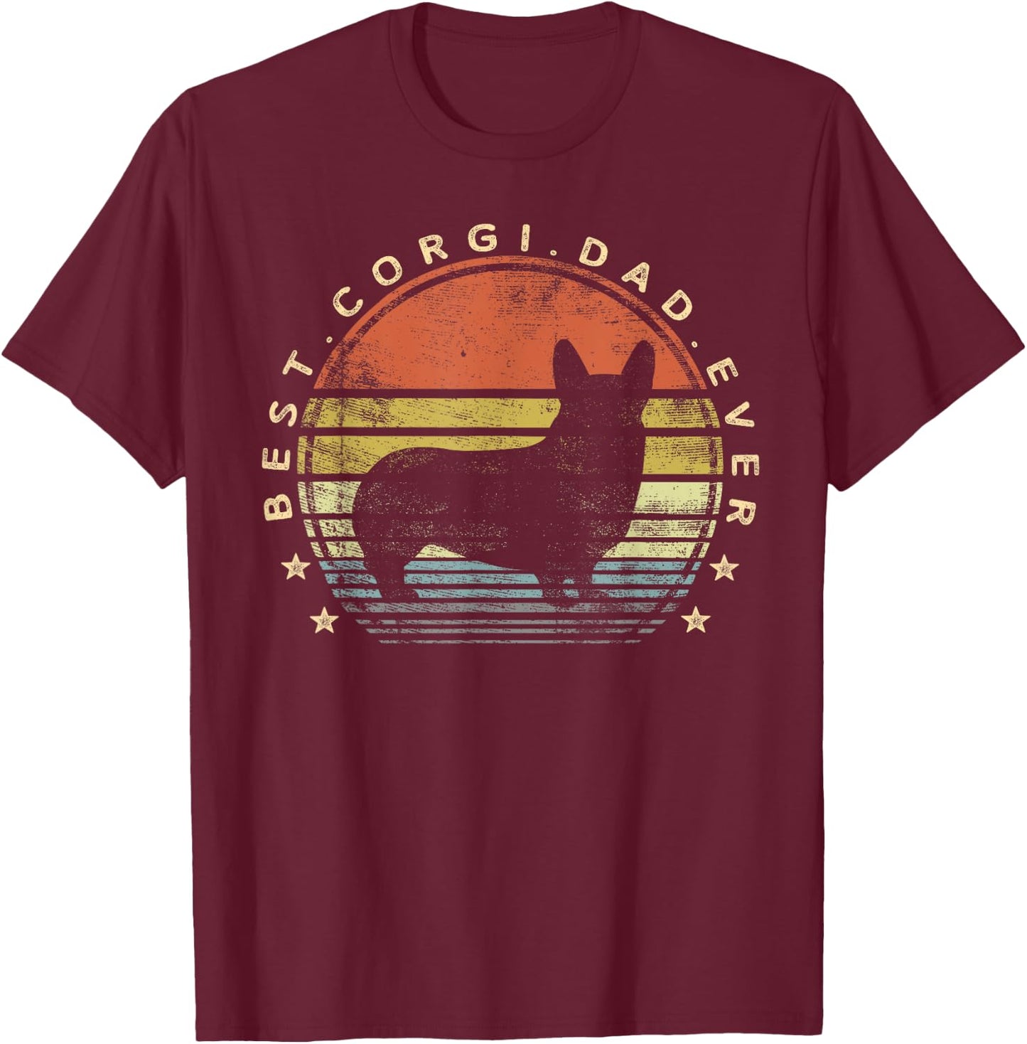 Best Corgi Dad Ever Daddy Gifts Dog Lover Owner Men Kids T-Shirt - T-Shirt | Maroon