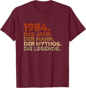 Geburtstag Mann Besonderer Jahrgang Deko Legendär Seit 1984 T-Shirt - T-Shirt | Maroon