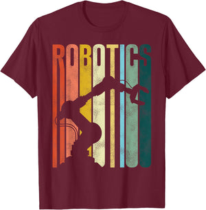 Robot Robotics Engineer Retro Vintage Robotics T-Shirt - T-Shirt | Maroon