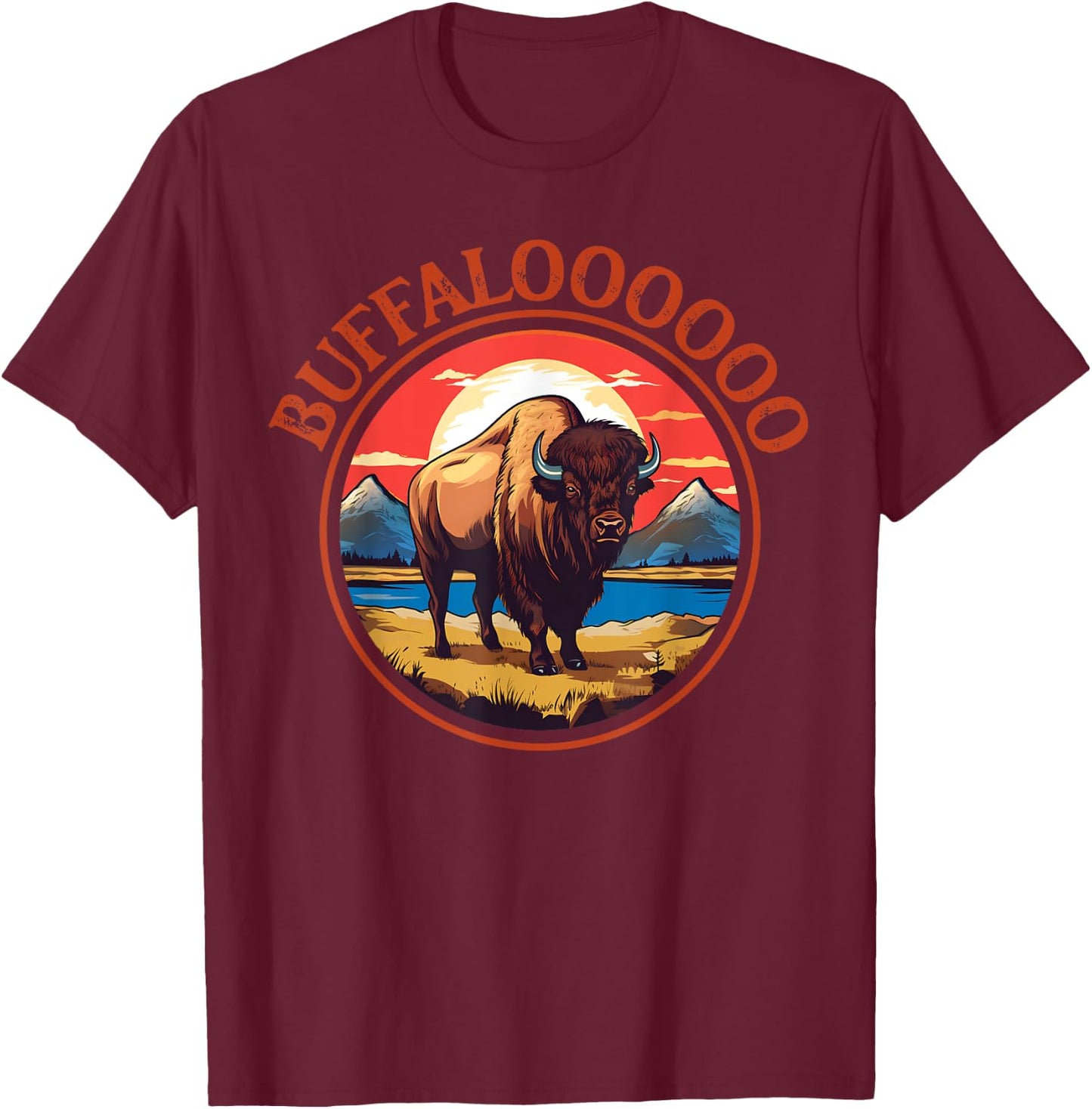 Lucky Buffalo Casino Slot Machine BUFFALOOOOO Bison Gambling T-Shirt - T-Shirt | Maroon