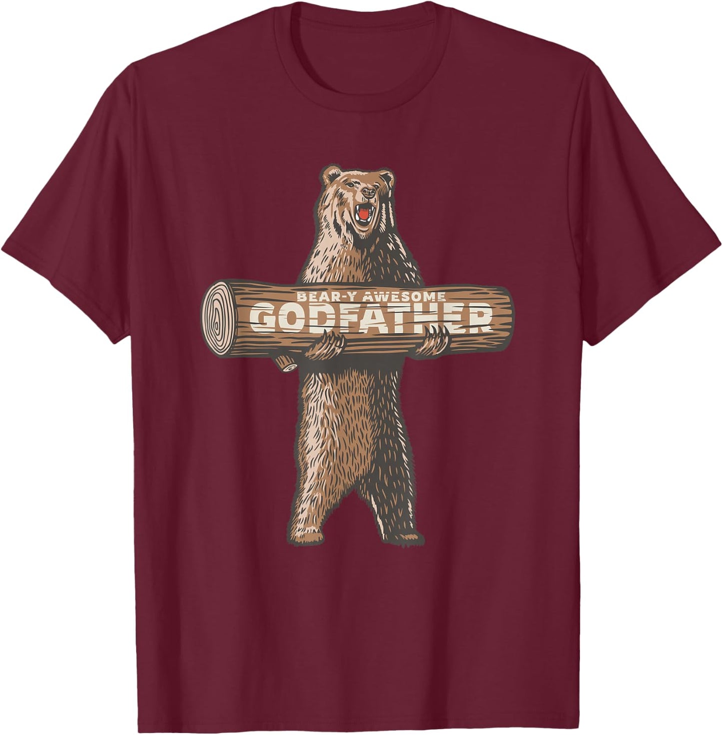 Awesome Godfather Funny Saying T-Shirt - T-Shirt | Maroon