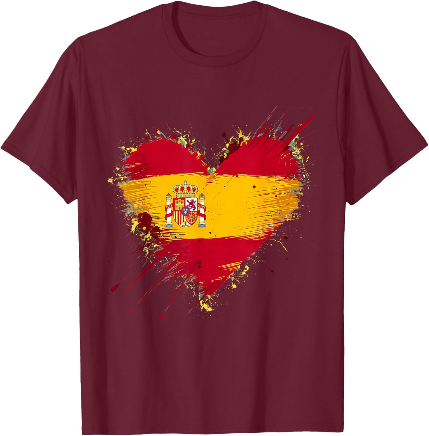 Spain Shirt 2024 Madrid Barcelona Europe Espanol Trip , Black, S T-Shirt - T-Shirt | Maroon