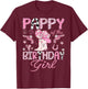 Pappy Of the Birthday Girl Pink CowGirl Western Rodeo T-Shirt - T-Shirt | Maroon