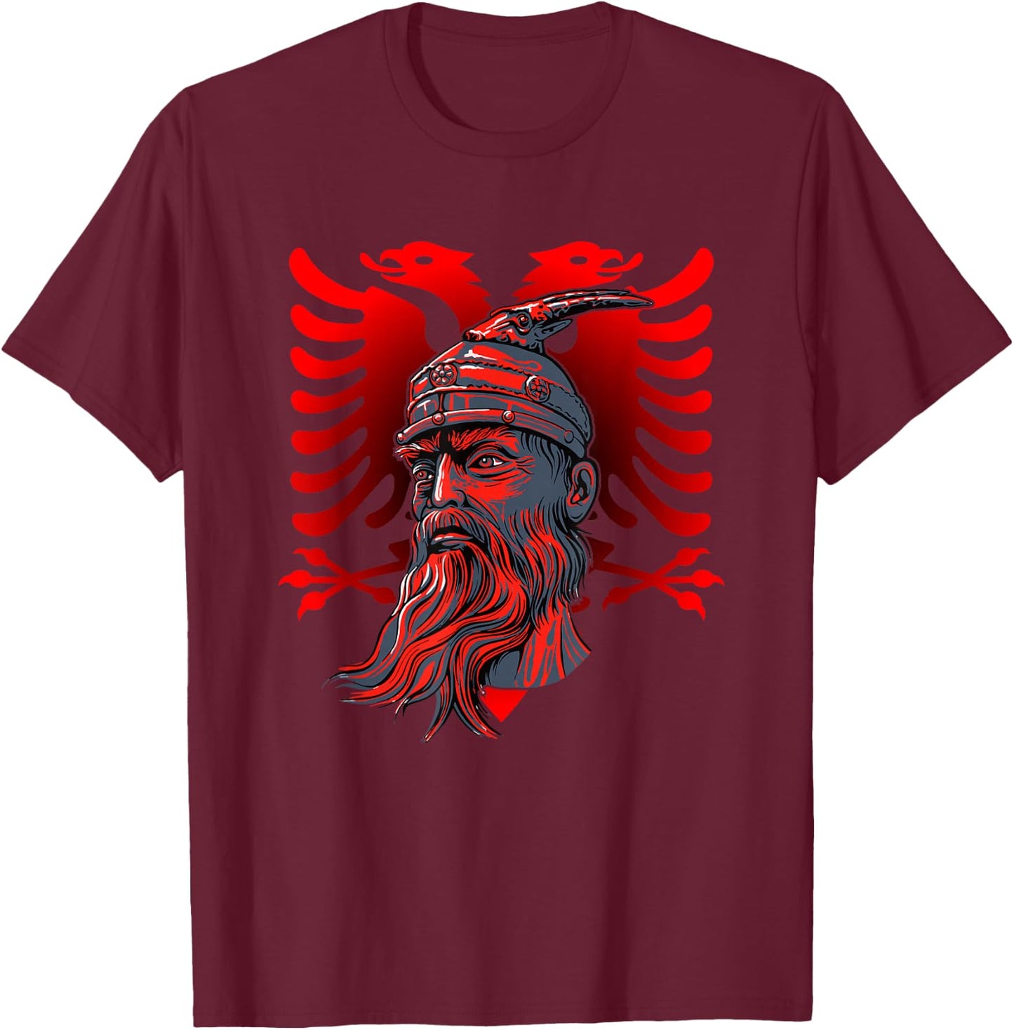 Skanderbeg Albanischer Nationalheldenadler Kosovo Albaner T-Shirt - T-Shirt | Maroon