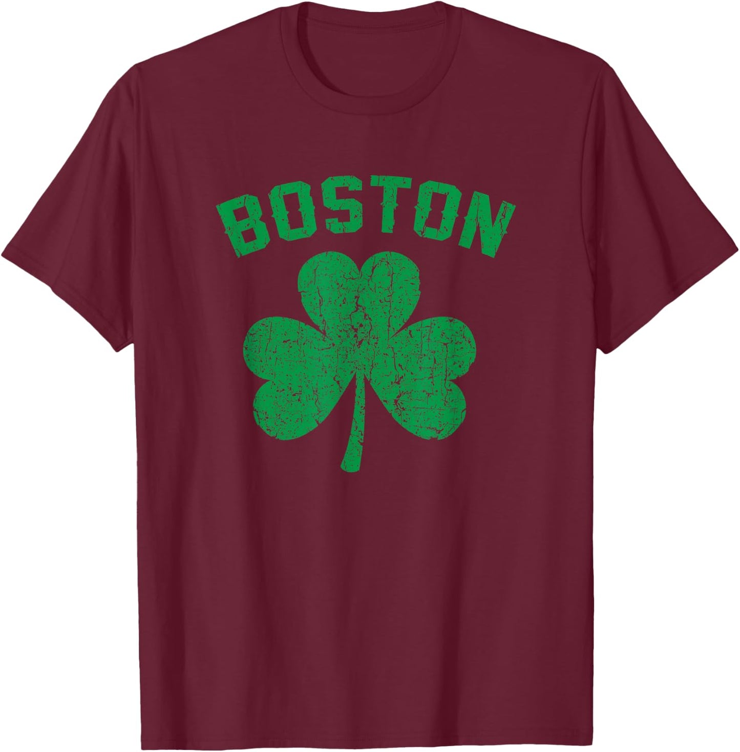 Boston Shamrock Clover Irish Pride St. Patrick's Day T-Shirt - T-Shirt | Maroon