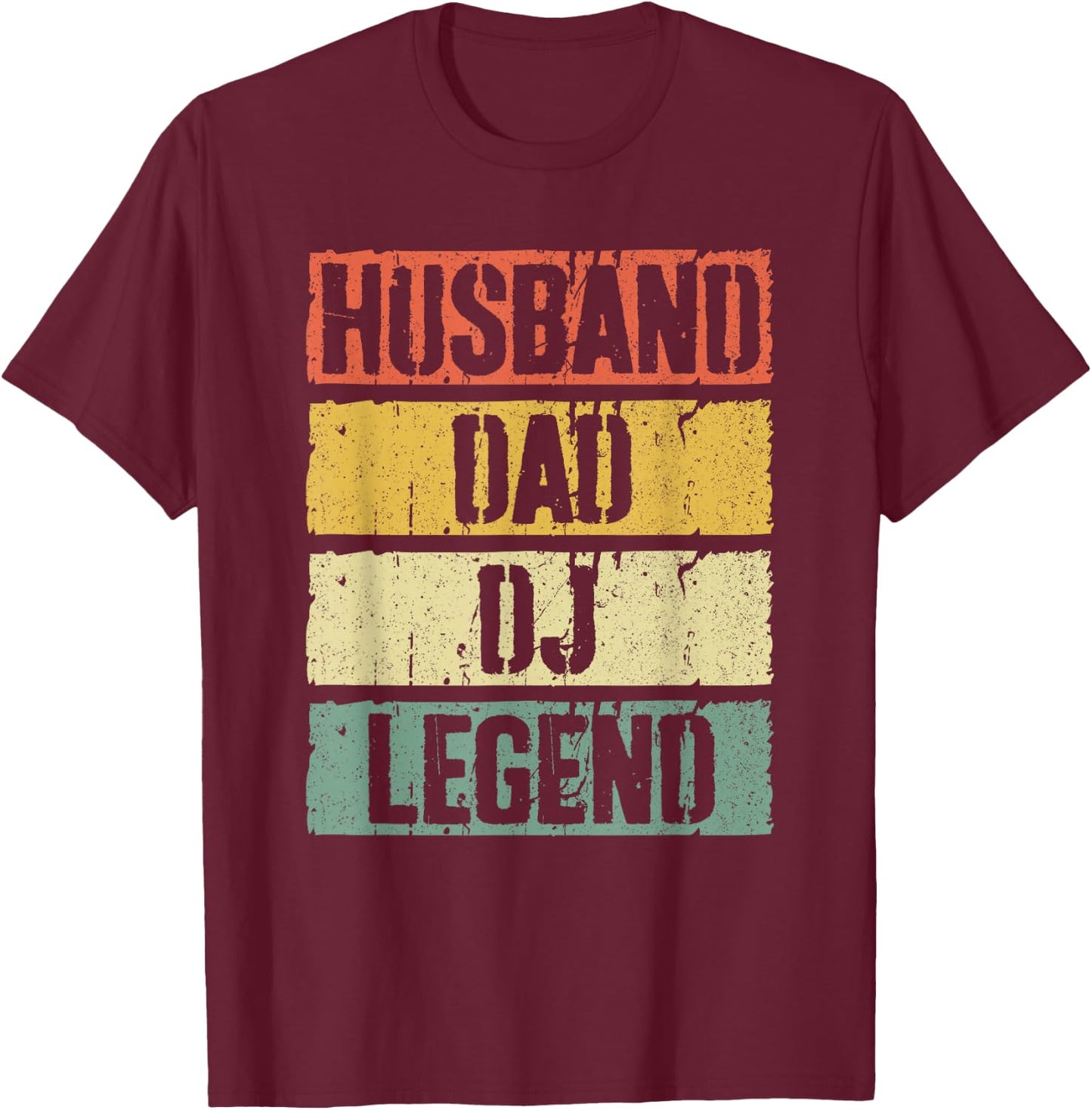 Husband Dad DJ Legend Shirt Men Fathers Day T-Shirt - T-Shirt | Maroon