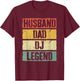 Husband Dad DJ Legend Shirt Men Fathers Day T-Shirt - T-Shirt | Maroon