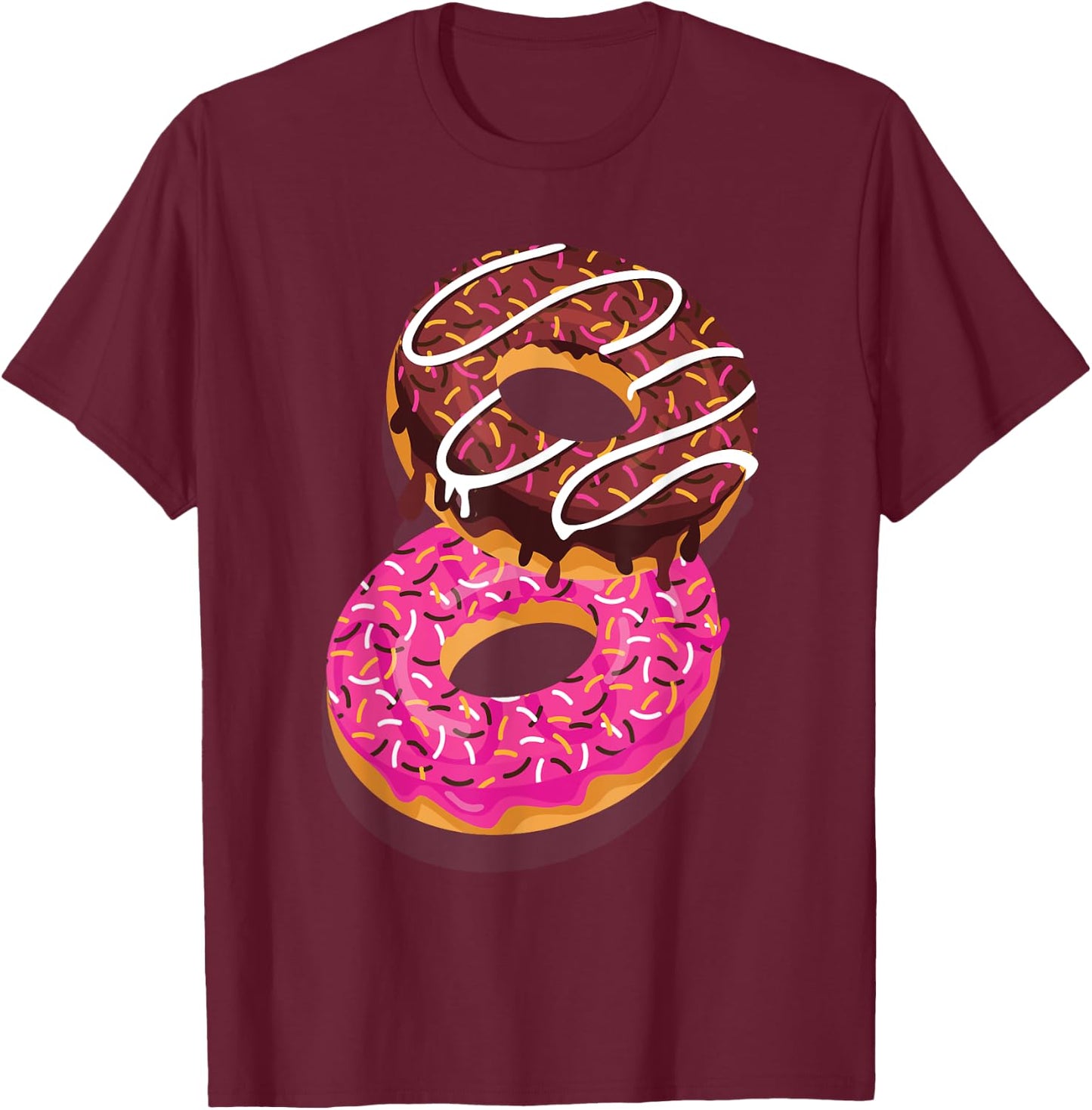 Donut Sweet Dessert Snack Funny Doughnut Food Lover Gifts T-Shirt - T-Shirt | Maroon