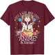 Just A Girl Who Loves Anime and Ramen Manga Lover Otaku T-Shirt - T-Shirt | Maroon