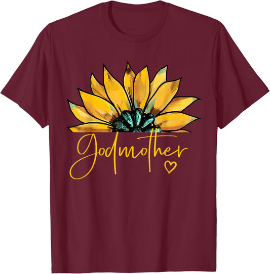 Godmother Gifts Heart Mother's Day Godmother T-Shirt - T-Shirt | Maroon