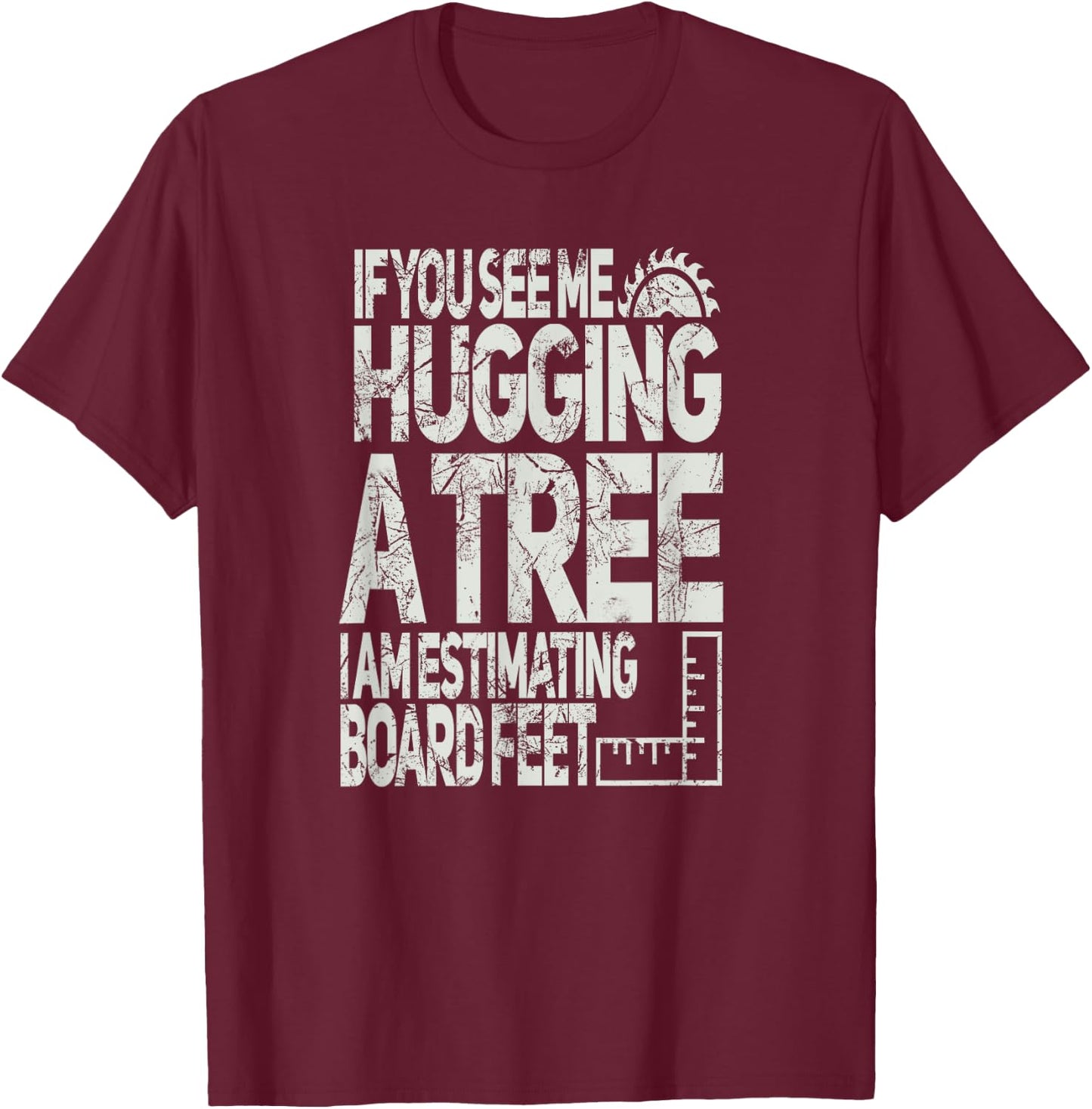 Funny Shirts for Wood Workers Men's Black Woodworking Small Short Sleeve T-Shirt - T-Shirt | Maroon