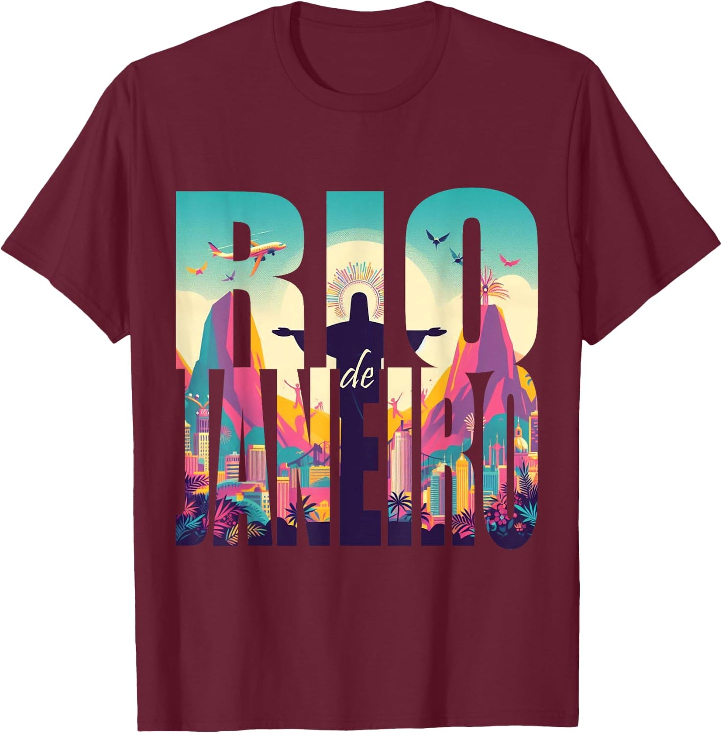 Carnival of Rio , black T-Shirt - T-Shirt | Maroon