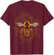 Biene Geometrisch Tier Zoo Kunst Biene T-Shirt - T-Shirt | Maroon