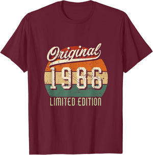 Original 1986 Limited Edition - Jahrgangs T-Shirt - T-Shirt | Maroon