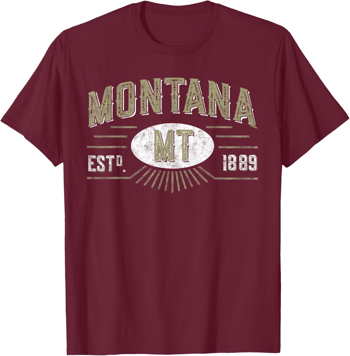 Big Sky Country Montana Treasure State The Last Best Place T-Shirt - T-Shirt | Maroon