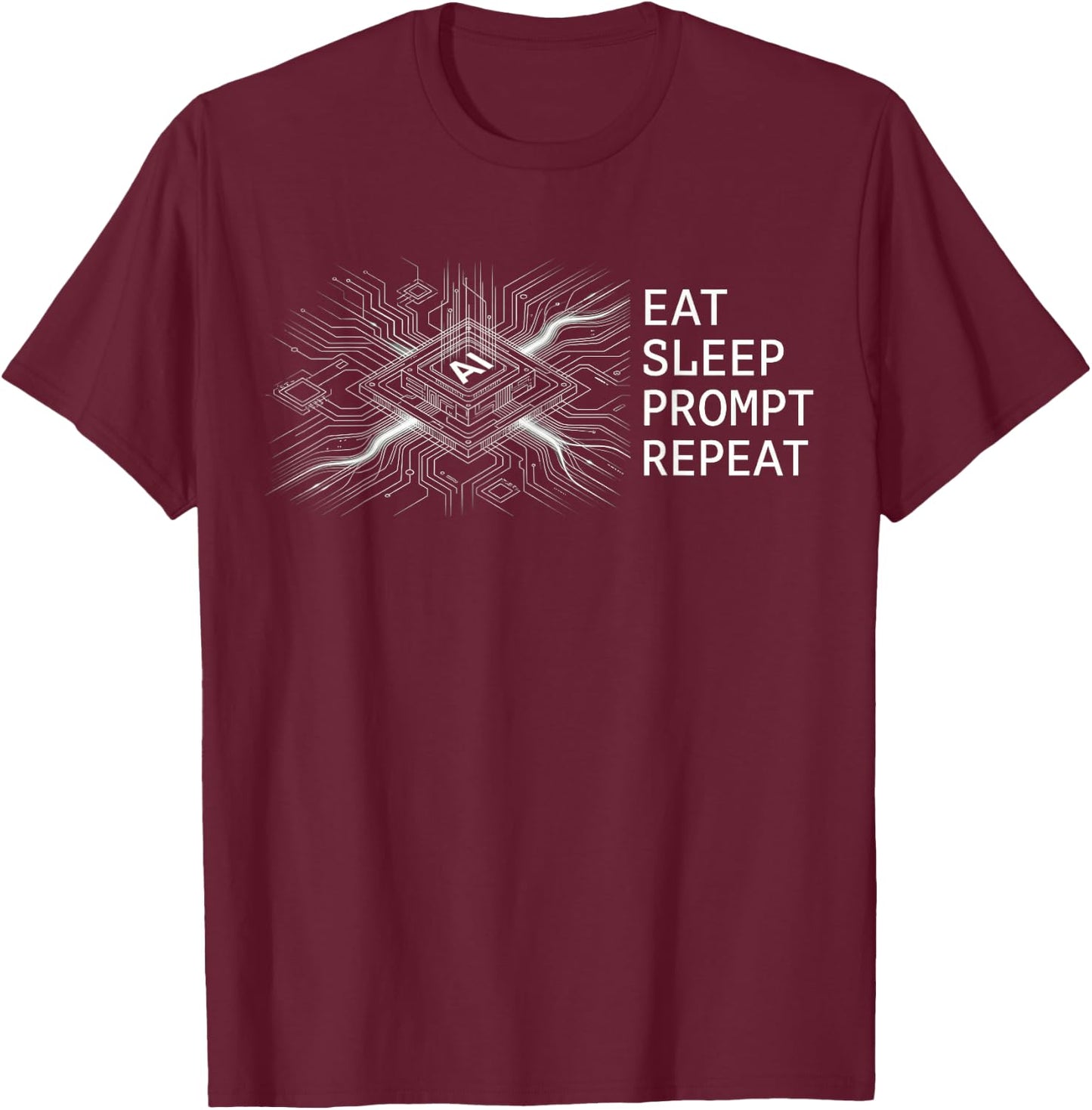 Lustiger KI Prompt Engineer Spruch, Künstliche Intelligenz T-Shirt - T-Shirt | Maroon