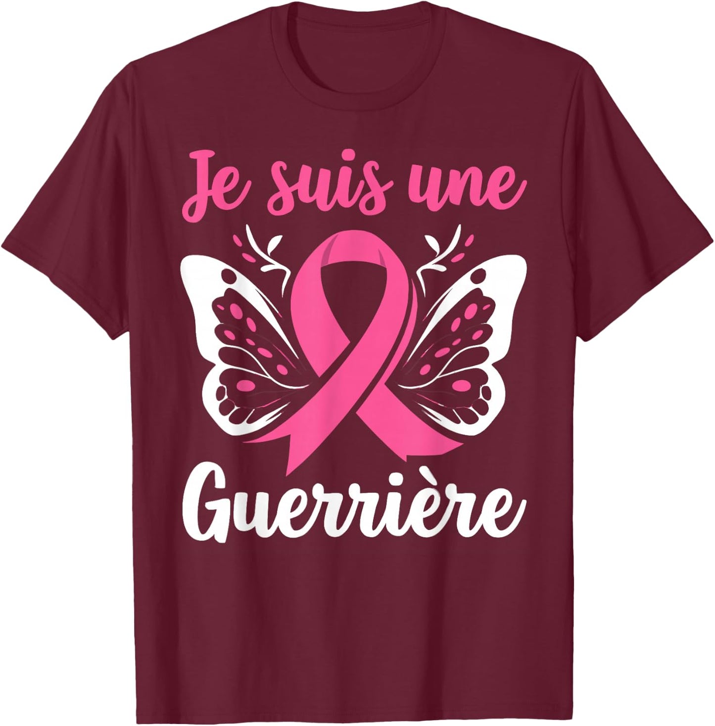I Am A Warrior October Pink Breast Cancer Support T-Shirt - T-Shirt | Maroon