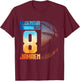 Kids 8th Birthday Retro Basketball Player 8 Years Boy Kids , black T-Shirt - T-Shirt | Maroon