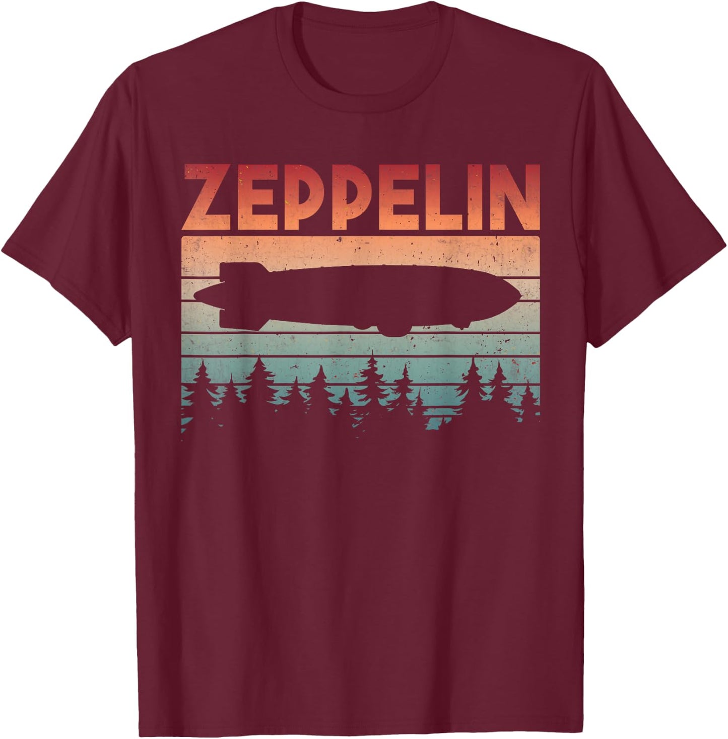 Zeppelin Dirigible Vintage Zepelin Airship Retro Men Women T-Shirt - T-Shirt | Maroon