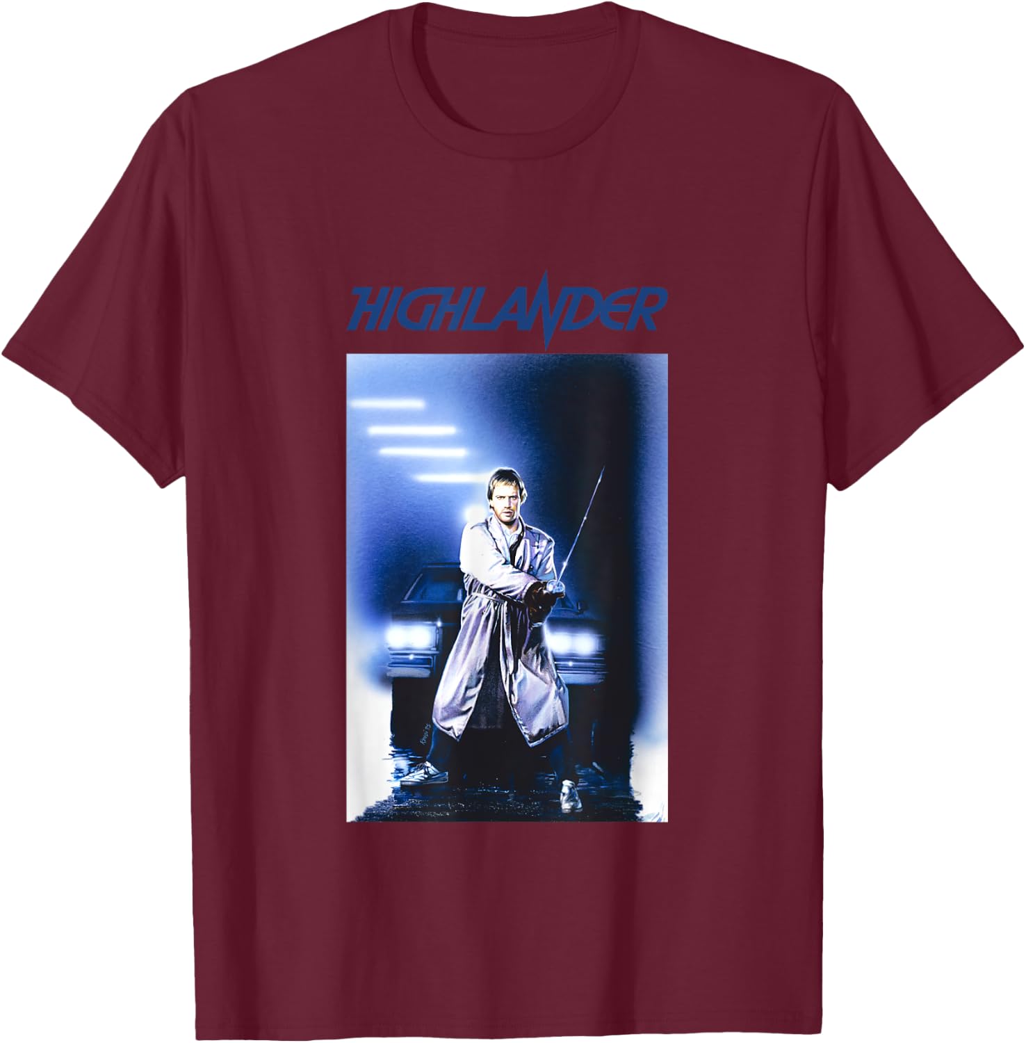 Highlander 1986 Dragon Head Katana T-Shirt - T-Shirt | Maroon