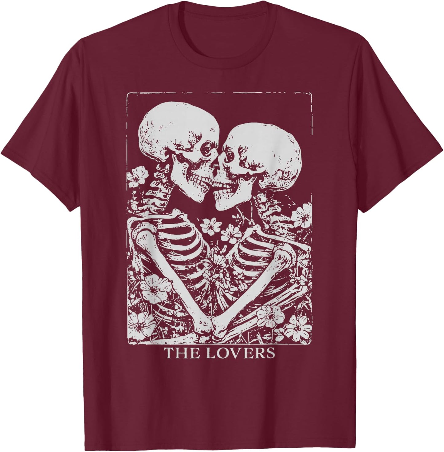 The Lovers Tarot Gothic Occult Pastel Goth Creepy Cute T-Shirt - T-Shirt | Maroon