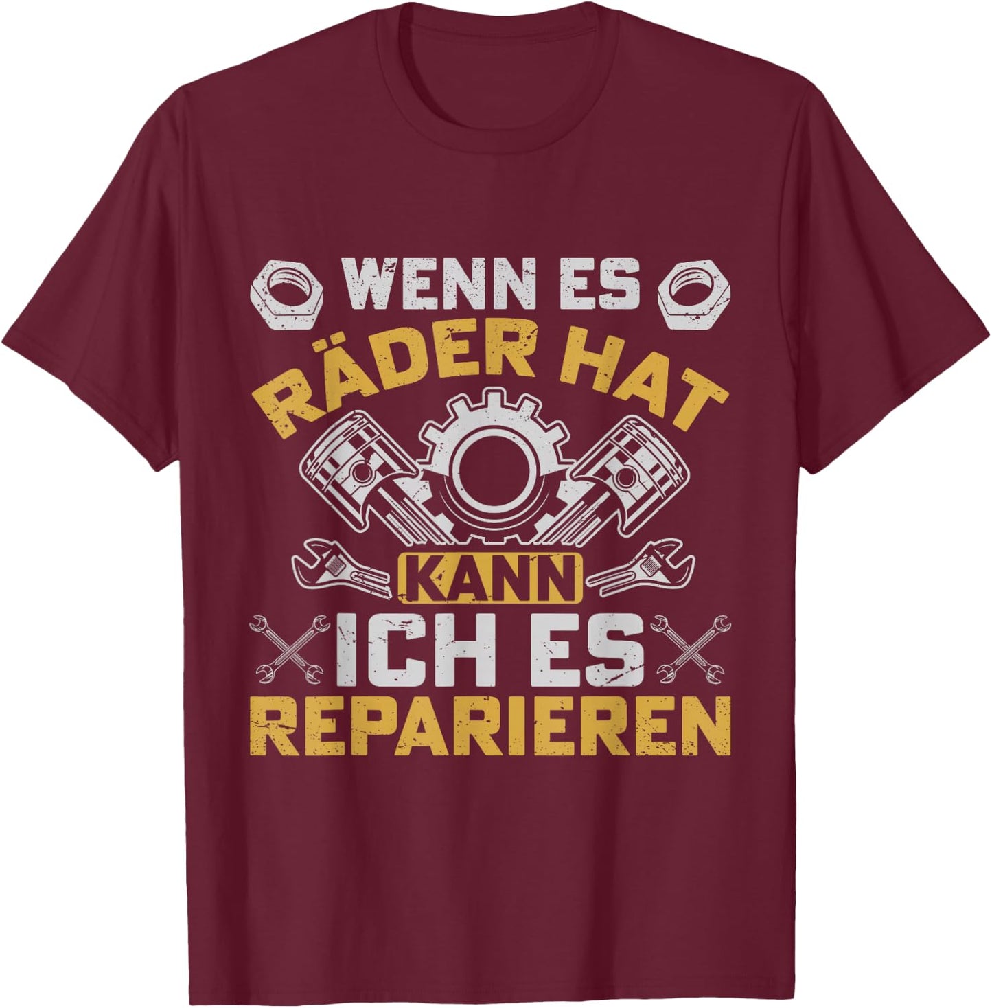 with German Text "Werkstatt KFZ Mechanik T-Shirt - T-Shirt | Maroon