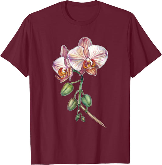 Orchid, butterfly orchid, Phalaenopsis spec. buds T-Shirt - T-Shirt | Maroon
