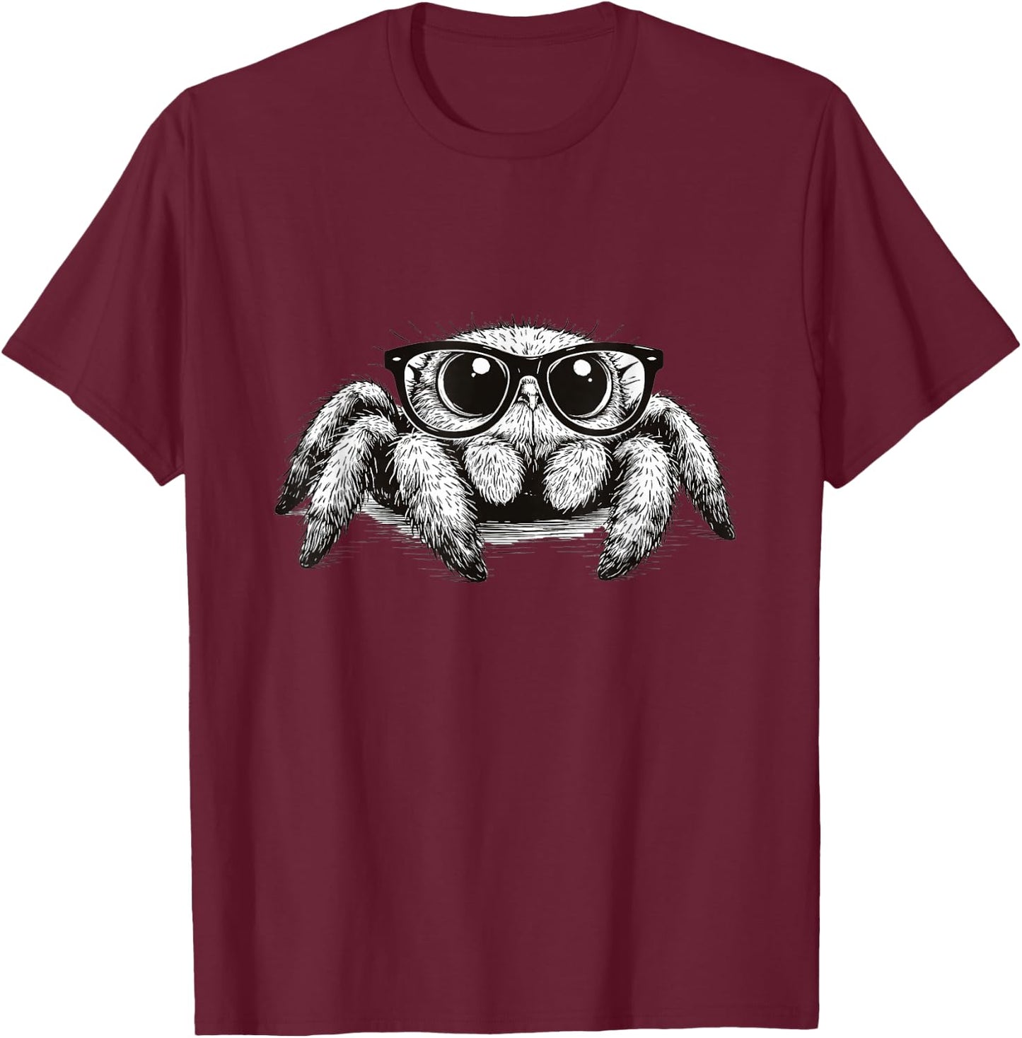 Jumping Spider Accessories Cute T-Shirt - T-Shirt | Maroon