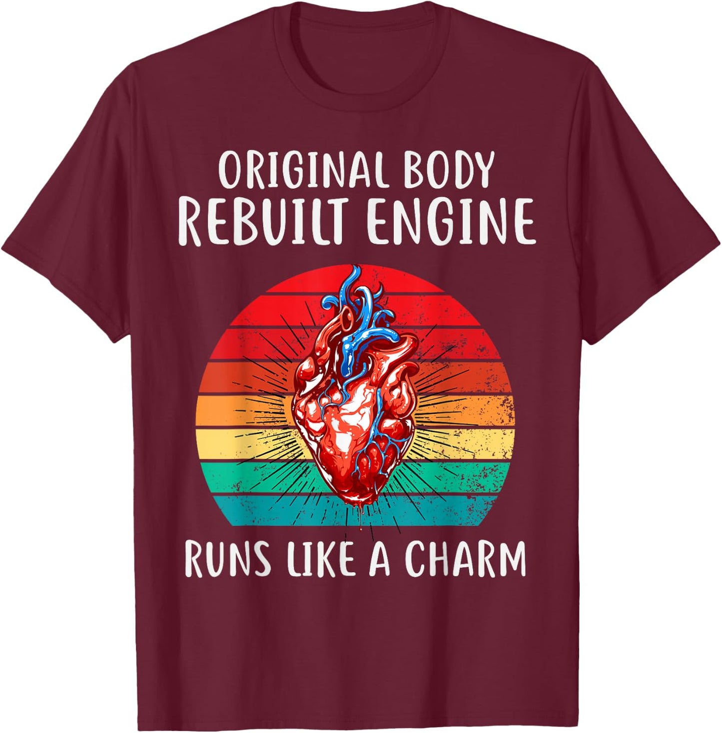 Bypass Get Well Open Heart Surgery Recovery Men Women T-Shirt - T-Shirt | Maroon