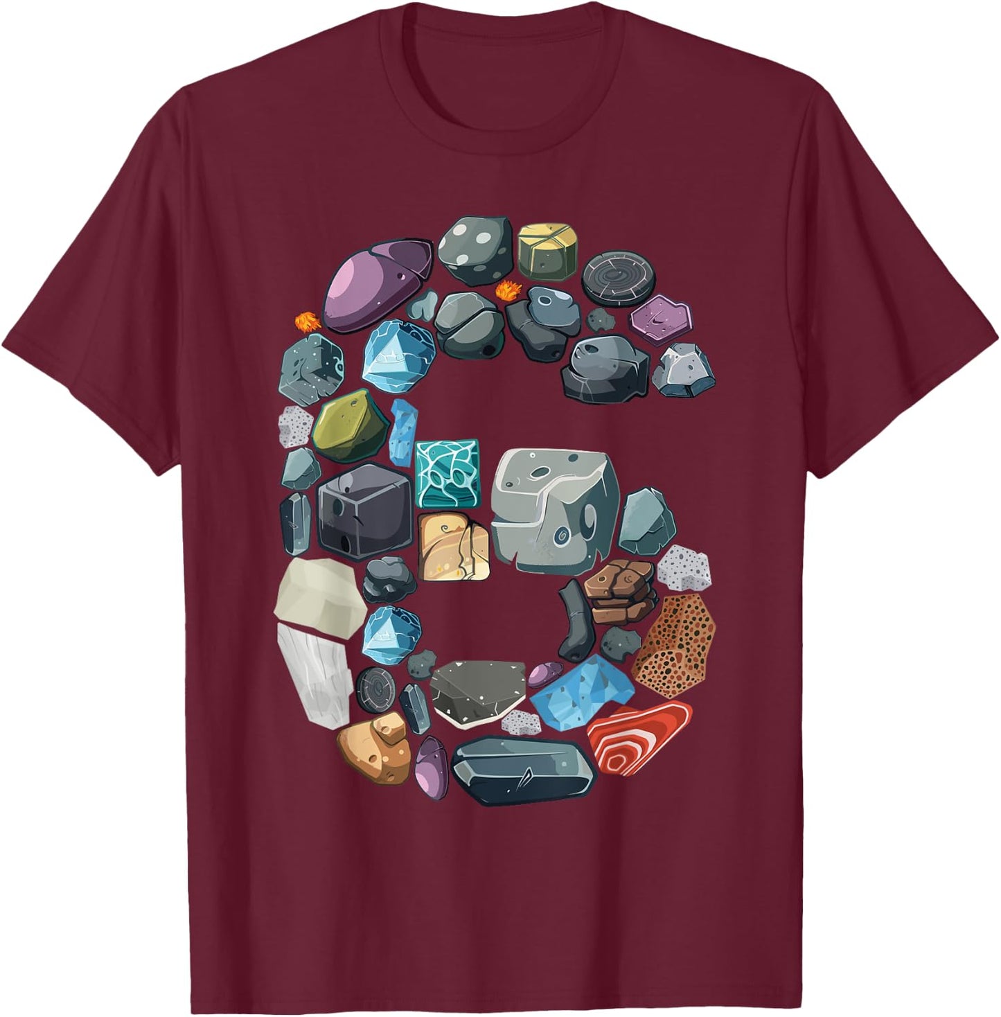 Geology 6 years Old Rock Collecting 6th Birthday T-Shirt - T-Shirt | Maroon