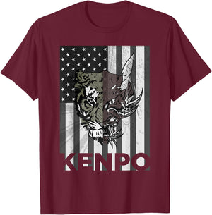 Kenpo Karate Martial Arts American Flag Women Men T-Shirt - T-Shirt | Maroon
