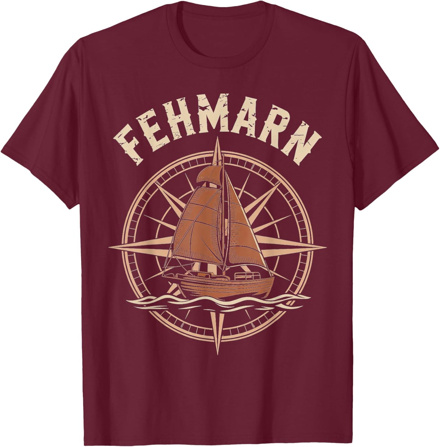 Fehmarn Anker-Reise Deutschland Strandabenteuer T-Shirt - T-Shirt | Maroon
