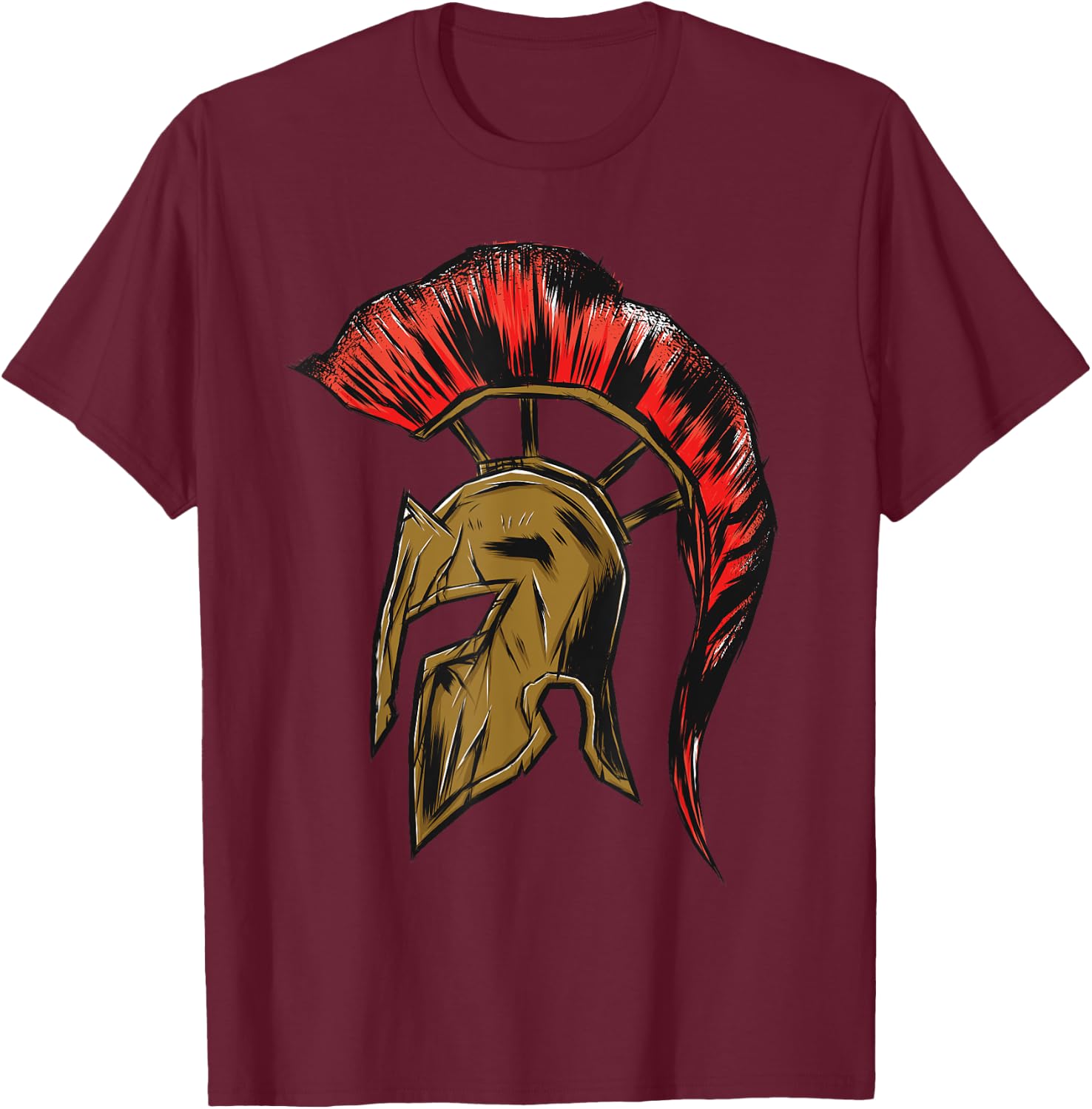 Sparta Shirt Helm Spartanischer Leonidas & Spartacus Sparta T-Shirt - T-Shirt | Maroon