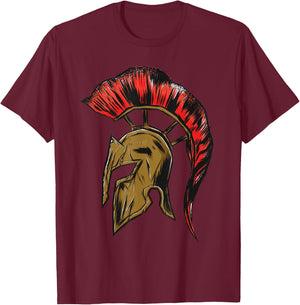 Sparta Shirt Helm Spartanischer Leonidas & Spartacus Sparta T-Shirt - T-Shirt | Maroon