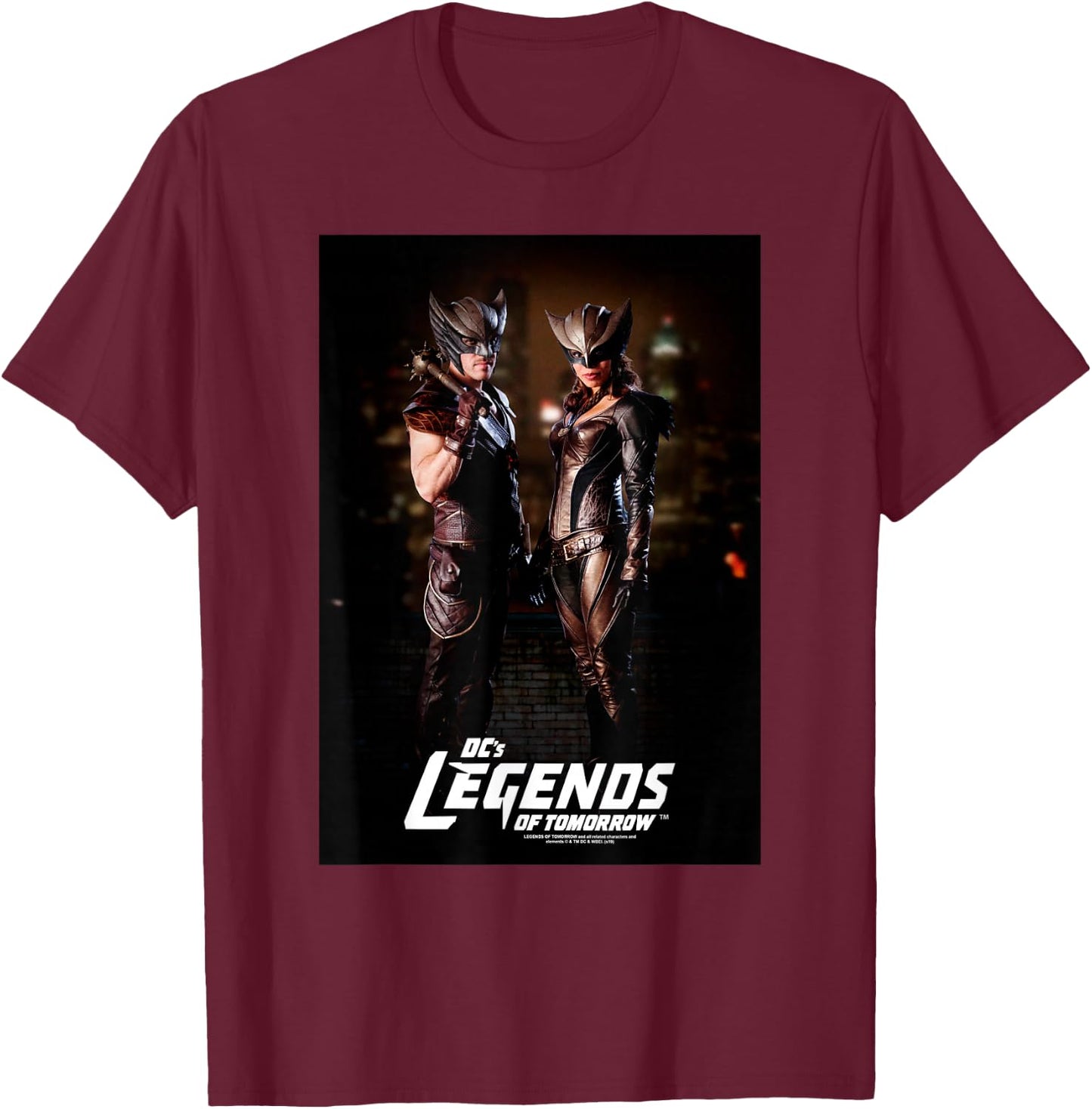 Legends of Tomorrow Hawkman & Hawkgirl T-Shirt - T-Shirt | Maroon