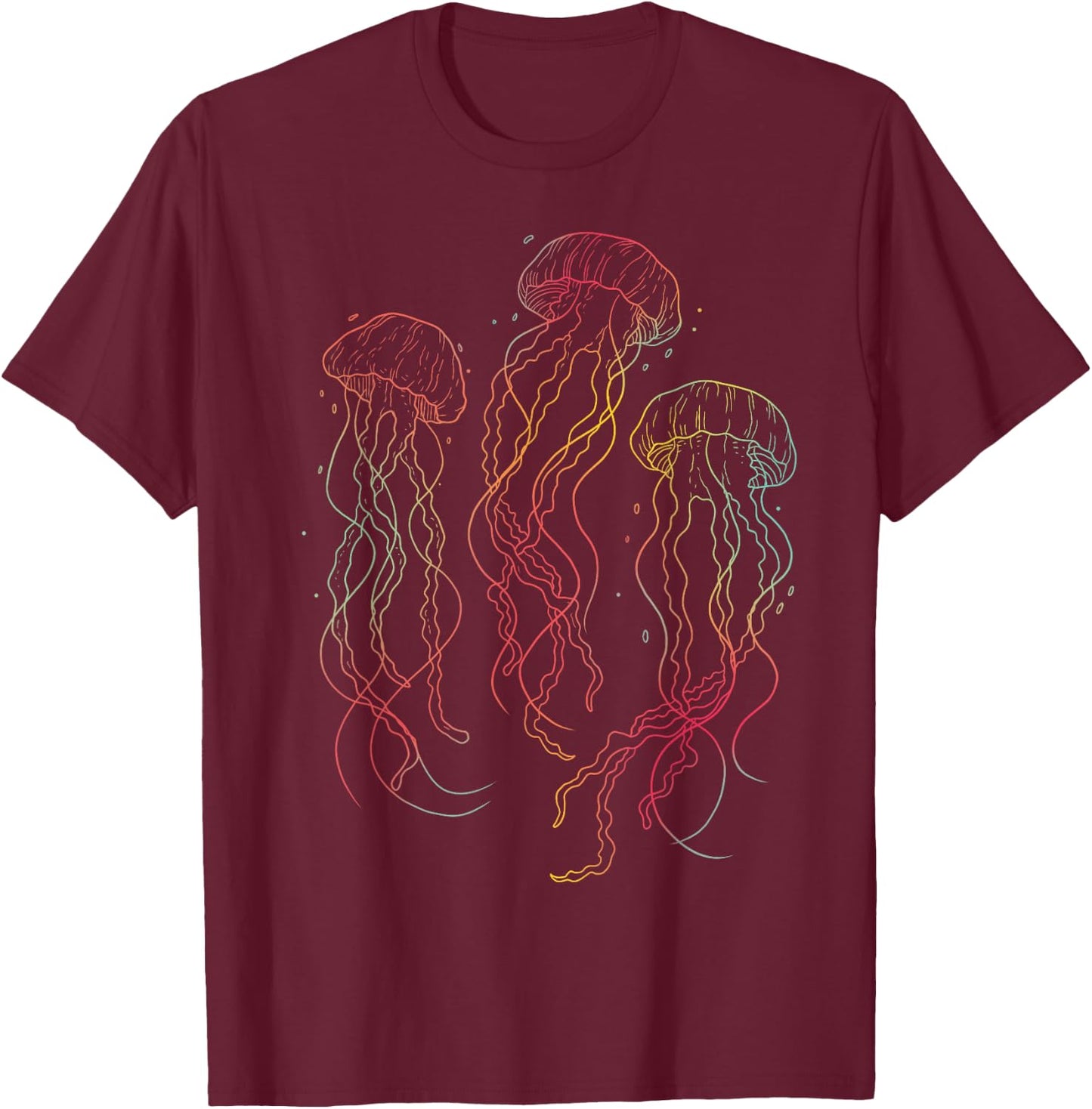 Cute Jellyfish Sea Animal Ocean Marine Life Biologist T-Shirt - T-Shirt | Maroon