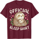 Official Sleep Shirt, Sleeping Sloth with Baby T-Shirt - T-Shirt | Maroon