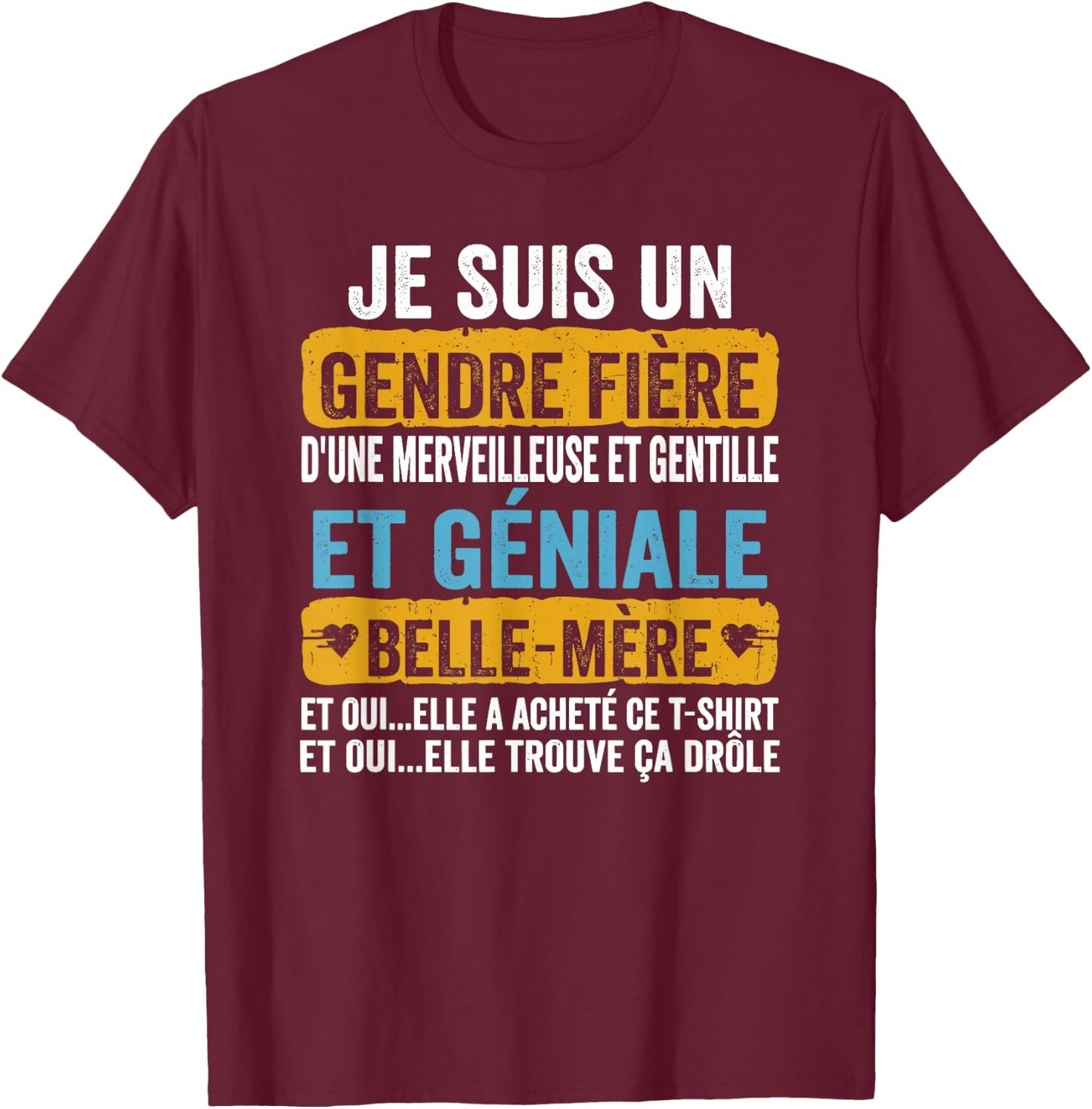 I am a proud son-in-law of a wonderful and kind and , Black, S T-Shirt - T-Shirt | Maroon