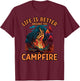 Campfire Adventures Family Camping Summer Bonfires Vibe Women Kids T-Shirt - T-Shirt | Maroon