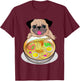 Ramen Noodles Pug Dog Lover Kawaii Japanese Anime Gift T-Shirt - T-Shirt | Maroon
