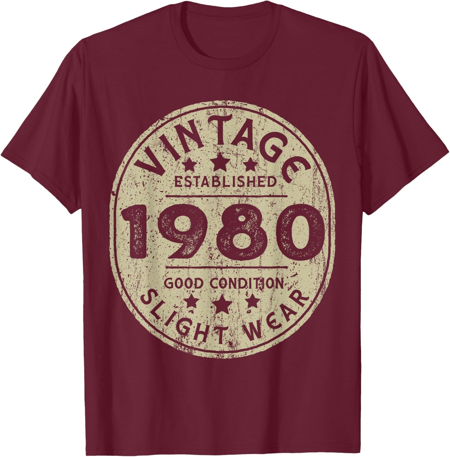 Vintage established 1980 43rd Birthday Party Retro Men T-Shirt - T-Shirt | Maroon