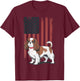 Cavalier King Charles Spaniel USA Flag T-Shirt - T-Shirt | Maroon