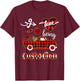 I Love Being Custodian Plaid Truck Hearts Valentine's Day T-Shirt - T-Shirt | Maroon