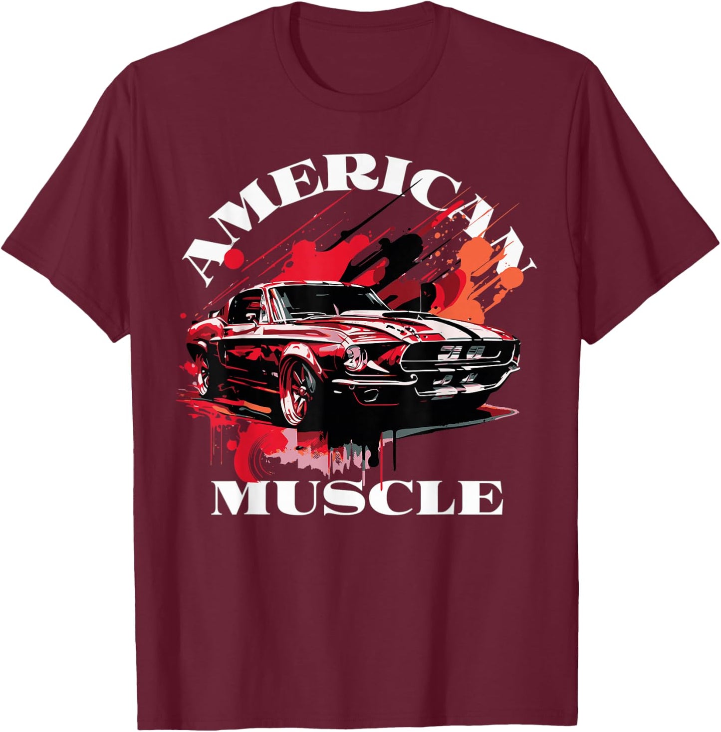 Klassisches amerikanisches Muscle-Car T-Shirt - T-Shirt | Maroon
