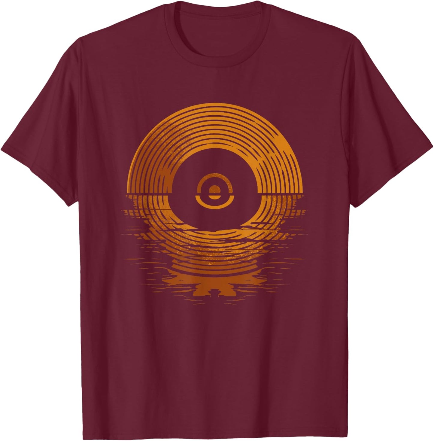 Vinyl LP Records - Sunset Vinyl T-Shirt - T-Shirt | Maroon