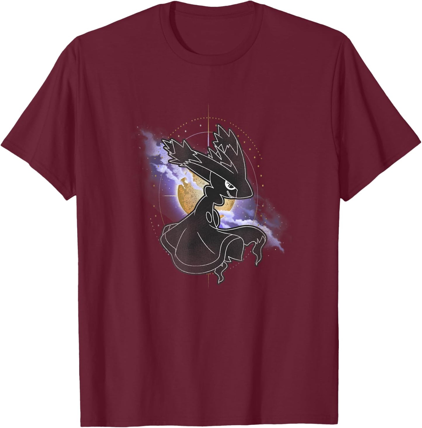 Pokémon Mismagius Dark Spooky Silhouette Moonlight Portrait T-Shirt - T-Shirt | Maroon